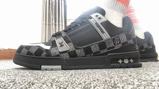 Louis Vuitton Damier LV Sneakers HD On Feet [upl. by Ditmore]