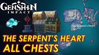 All Chests The Serpents Heart Enkanomiya Island Mysterious Seelie TTC amp Puzzle  Genshin Impact [upl. by Korwin997]