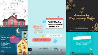 5 Awesome Editable Housewarming Video Invitations  Downloadable  Virtual Housewarming Invitations [upl. by Edsel]