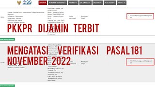 OSS NEW UPDATE  MENGATASI VERIFIKASI PASAL 181 PENERBITAN PKKPR OSS BERBASIS RESIKO 2022 [upl. by Yesima]