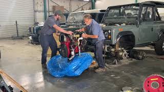 Land Rover Defender 90 Cummins R28 Turbo Diesel Engine Swap [upl. by Sands]