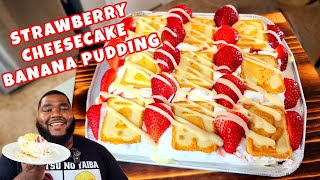 Strawberry Cheesecake Banana Pudding  Kitchen Experiments [upl. by Ardnikat]