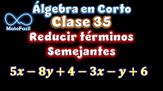 Álgebra En Corto 35  Reducción de términos semejantes [upl. by Alleinad]