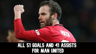 Juan Mata  All Goals and Assists for Manchester United [upl. by Sidonie]