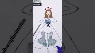 Halfcut gownglitterdress trending artandcraft glittersatisfyingcolourfulkidsart blue colors [upl. by Caryl]