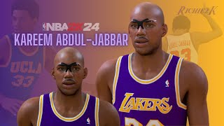 Kareem Abdul Jabbar Face Creation NBA 2K24 [upl. by Nitaf22]