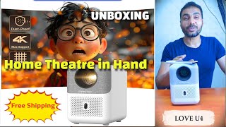 Home Theatre 4K Projector Byintek Love U4 with WIFI and Bluetooth  UNBOXING [upl. by Sully296]