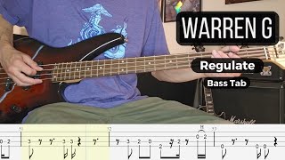 WARREN G  Regulate  Bass Cover with Bass Tabs [upl. by Dlabihcra]