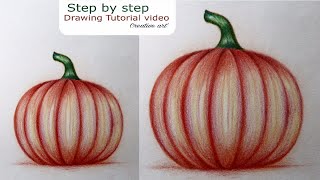 How to draw a Pumpkin 🎃  How to draw a pumpkin step by step for kids 🎃 [upl. by Dloreg]