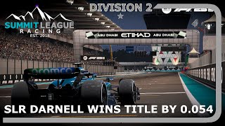 SLR F1  SLR DARNELL WINS DIVISION 2 TITLE BY 0054 SECONDS [upl. by Emmit]