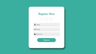 Registration Form Using HTML and CSS  Register Form Design [upl. by Llenrub]