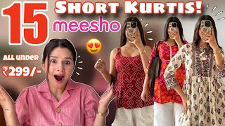 Huge MEESHO Short Kurti Haul💕 Everything Under Rs299 😱 Tryon Haul  Rupal Yadav [upl. by Imis]