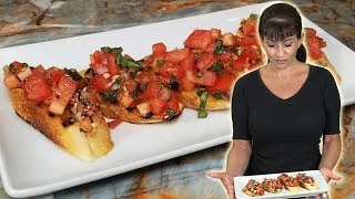 Authentic Italian Tomato and Basil BRUSCHETTA  The Perfect Appetizer [upl. by Parthinia]