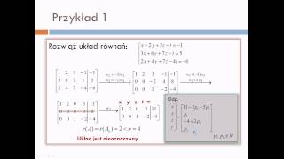 Metoda GaussaJordana  układy równań cz 2 teoriaprzykłady [upl. by Saalocin771]