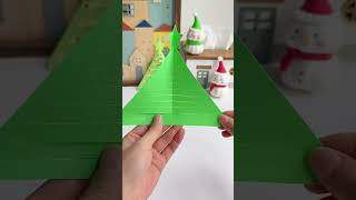 Cut a Christmas tree from a piece of paperChristmas crafts paper cutting handmade paper cutti [upl. by Einuj127]