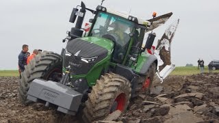 Fendt 1050 Vario diepploegen bij Van Werven deep ploughing Trekkerweb pure sound [upl. by Nnaeerb]