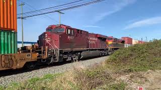 CPKC Intermodal Train wCSX Power And CP 8888 Trailing 041324 [upl. by Eelah]