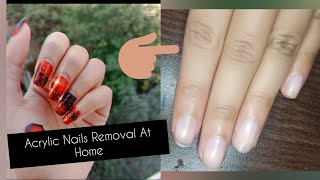 Acrylic Nails Removal At Home With Only Nail Polish Remover [upl. by Hachmann352]