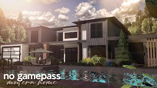 No Gamepass Modern Home  Roblox  Bloxburg House build  Speedbuild [upl. by Nissensohn]