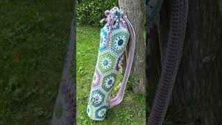 Crocheted Granny Square Yoga Bag Full class available crochetbag crochetclass grannysquare [upl. by Aneryc]