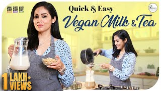 Vegan Milk🥛 amp Tea☕Sadaas Green Life  vegan milk veganrecipes actress sadaa newvideo [upl. by Llehcear]