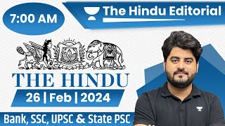 26 Feb 2024  The Hindu Analysis  The Hindu Editorial  Editorial by Vishal sir  Bank  SSC  UPSC [upl. by Nerehs]