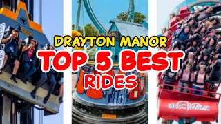 Top 5 rides at Drayton Manor  Staffordshire UK  2022 [upl. by Yenffit461]