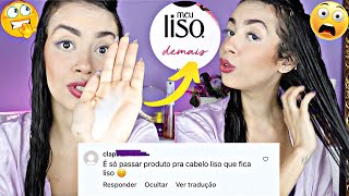 PASSEI PRODUTO DE CABELO LISO NO MEU CABELO O RESULTADO ME SURPREENDEU [upl. by Analim112]