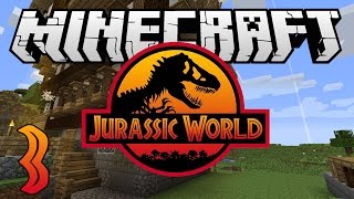 Minecraft Jurassic World  Ep 3  quotNew Homequot Rexxit Modpack [upl. by Ytsihc]