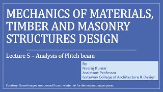 Lecture 5 Part 1 Analysis of Flitch beam [upl. by Bartko]