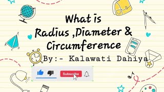 BASIC KNOWLEDGE ABOUT RADIUS DIAMETER CIRCUMFERENCE AND AREA OF CIRCLE 🔵 🔴 [upl. by Pickford988]