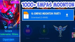 1k EMPAS MOONTON GRATIS  AKUN MOBILE LEGENDS GRATIS [upl. by Naruq]