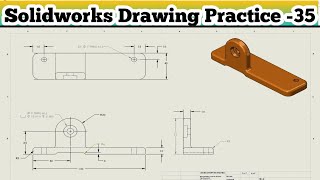 Drawing in Solidworks class  35  Solidworks design  Solidworks Drawing practice [upl. by Ailehs]