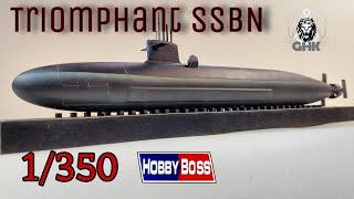 Full Build French Navy Le Triomphant SSBN  HobbyBoss 1350 [upl. by Itnavart744]