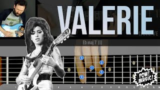 Amy Winehouse  VALERIE  Guitar Lesson amp Cover BBC Live Version with fretLIVE Animated Fretboard [upl. by Ahsinyd71]