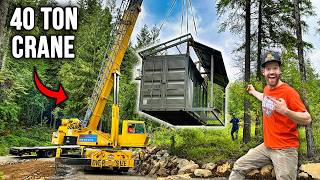 Moving Our Finished Container Home with a MASSIVE Crane [upl. by Nnarefinnej]