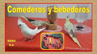 Como hacer comederos caseros para pájaros ninfas y agapornis [upl. by Shewmaker]