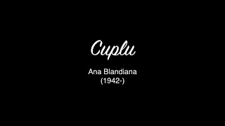 quotCupluquot Ana Blandiana [upl. by Intyre]