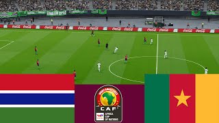 Gambia 2 vs 3 Cameroon LIVE CAF 2024 match highlights  Video game simulation PES 2021 [upl. by Urbas]