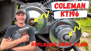 How to replace clutch torque converter and drive belt on Coleman KT196 GoKart [upl. by Nelubez]