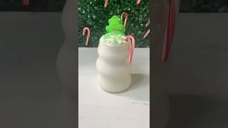 White Peppermint Hot Chocolate 🎄 christmas asmr drink holiday candy christmasiscoming [upl. by Amyaj]