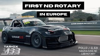 FIRST ND ROTARY IN EUROPE  POLLO MAZDA MX5 13B ROTARY SWAP  MSB 2024 INTERVIEW [upl. by Rabjohn]