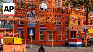 A street in The Hague gets an allencompassing orange facelift for Euro 2024 [upl. by Eednyl]