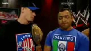 Santino Marella Backstage With John Cena [upl. by Enelcaj143]