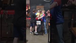 John Heitz vs Honey Badger caliberarmwrestling armwrestling [upl. by Atilal]