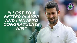 Novak Djokovic  Finalist Interview  Wimbledon 2023 [upl. by Elyrrad496]