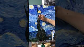 Van Gogh’s Starry Night  Acrylic painting Time lapse video art starrynight vincentvangogh [upl. by Anitnelav]