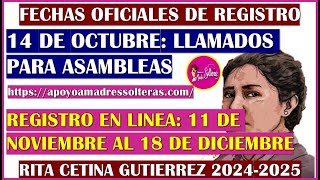 🥳👇FECHAS OFICIALES DE REGISTRO BECA RITA CETINA GUTIERREZ 20242025👇😱 [upl. by Akaenahs]