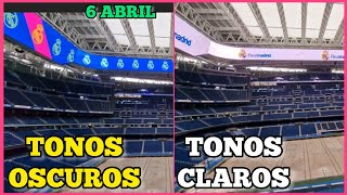 🔥 VIDEOMARCADOR IGUALADO DEPENDIENDO de la TONALIDAD ⚠️ OBRAS del SANTIAGO BERNABEU 6 abril 2024 [upl. by Curren217]