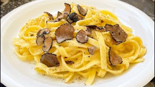 FETTUCCINE AL TARTUFO pasta with black truffles  classic recipe [upl. by Eugene]